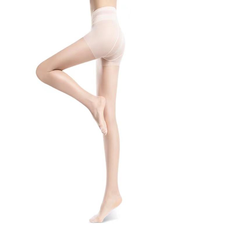 Женские ультратонкие колготки против зацепок - телесные/черные, большого размера, весна/лето