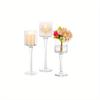 3 Pieces Glass Candle Holder, Table Decoration, Vase Decoration