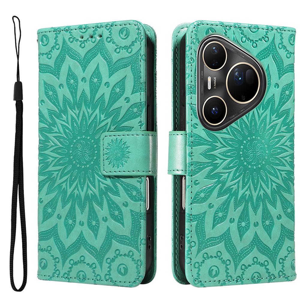 For Huawei Pura 80 Ultra Leather Wallet Case Sunflower Imprinted Phone Cover