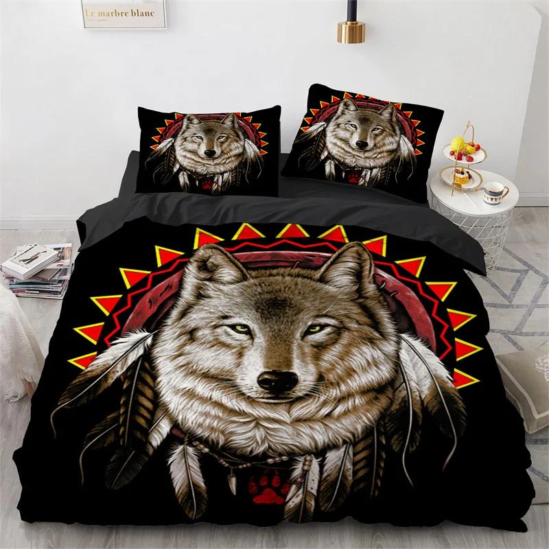 3D Wolf Duvet Cover Set Animal Printed Single Twin Full Queen King Bedding Sets Euro Bedclothes Pillowcases For Children Kid