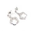 [G9349] - Silver Earrings 'Flora' Silver White (rhodium-plated) - 13 Mm
