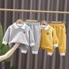 Baby Boy Autumn Sweater Suit, Children's Clothing, Western Style, Boys Spring and Autumn Long-sleeved Two-piece Suit