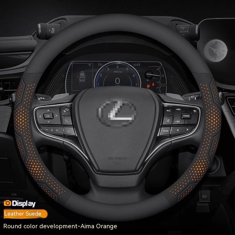 Для Lexus GS300h ES300h ES330 ES350 NX300h IS300 RX300 IS250 CT200h Карбоновое волокно Замша Чехол на руль автомобиля Автоаксессуары
