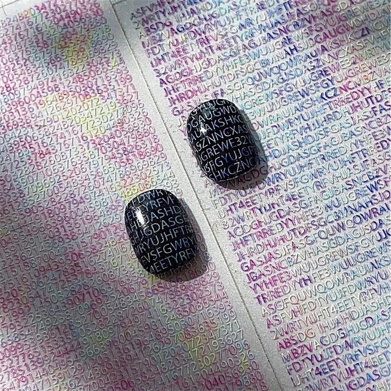 Simple Colorful Cyberpunk Small Alphabet Nail Art Sticker English Letter Adhesive Decals Diy Number Manicure Slider Salon Supply