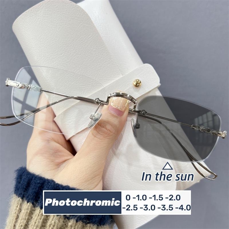 Модные умные фотохромные солнцезащитные очки винтажные женские очки для близорукости тренд новый цвет меняющийся для улицы защита глаз от УФ