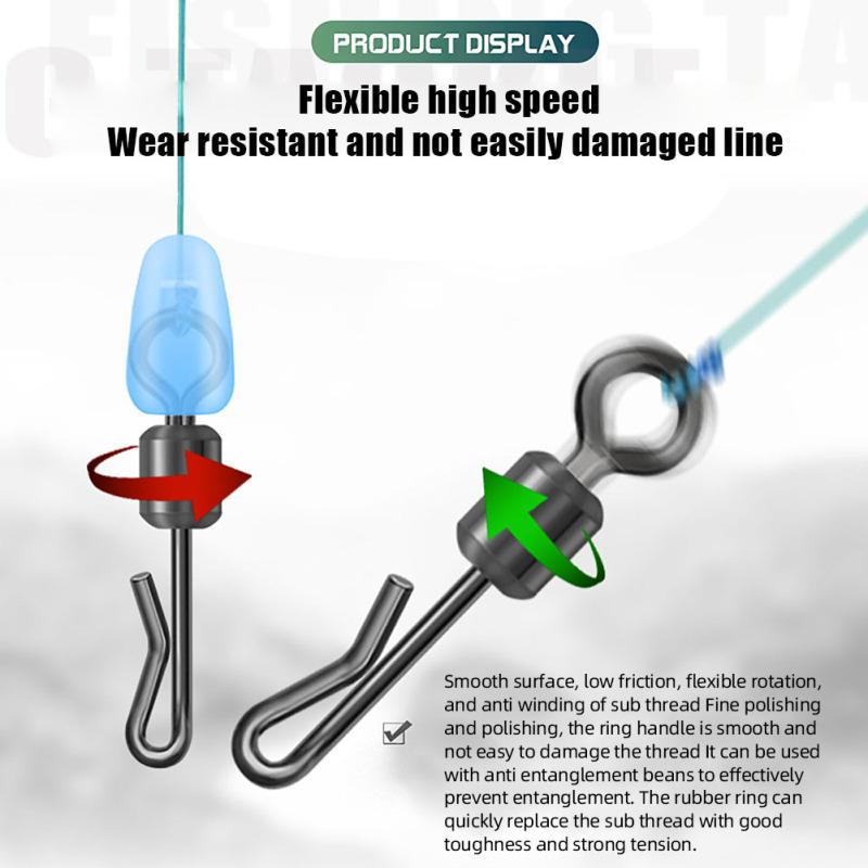 100 шт., разъем для рыбалки, подшипник, вертлюг Q-образный, быстросменные вертлюжки, аксессуары для рыболовных снастей для