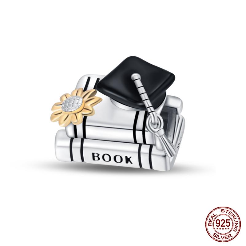 Copper Graduation Season Series Colored Owl Bachelor'S Hat Charms Beads Fit Qikaola Original Bracelets Diy Jewelry