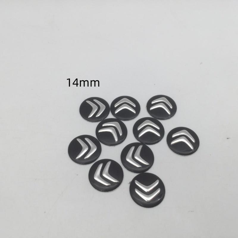 2pc 5pc 10pc 14mm 16mm For Citroen car key fob case Badge button Badge logo straight folding remote Keychain Replacement Sticker