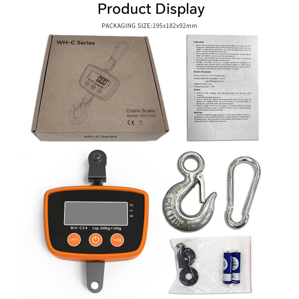 300 кг/50 г Мини-крановые весы Цифровые подвесные крюковые весы с ЖК-подсветкой Электронные тяжелые весы для сельскохозяйственной промышленности