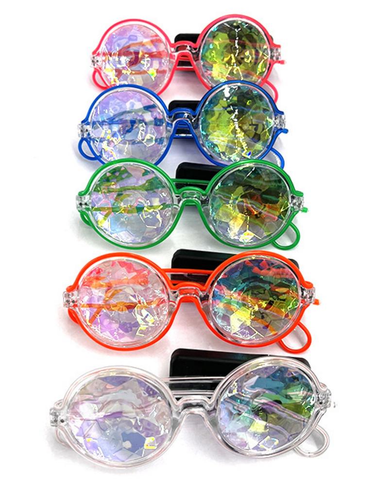 LED Disco Dancing Luminous Glasses Cool Kaleidoscope Technology for KTV Bar Electric Syllable Atmosphere Props Without