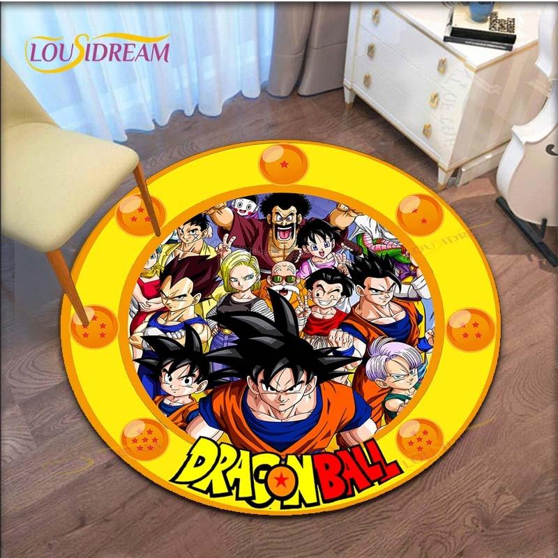 Ковер с Гоку Мультяшный Dragon Ball Нескользящий Коврик для Пола Ковер Круглый Коврик для Игр в Игровую Комнату Детскую Ковры для Спальни