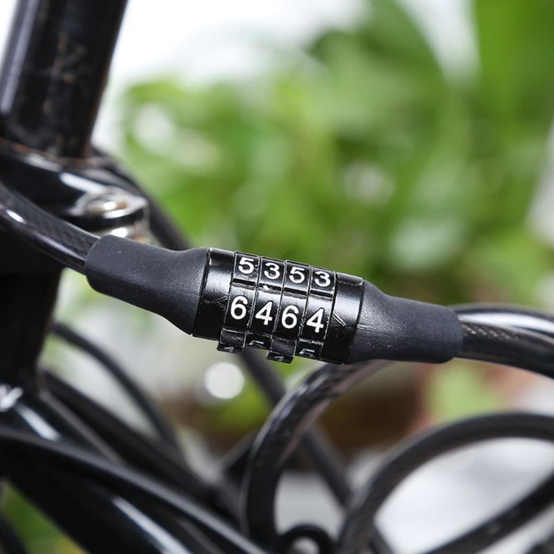 1M Code Password Bicycle Lock 4 Digit Code Anti-Theft Spiral Steel Cable Bike Lock Bicycle Locker Bicycle