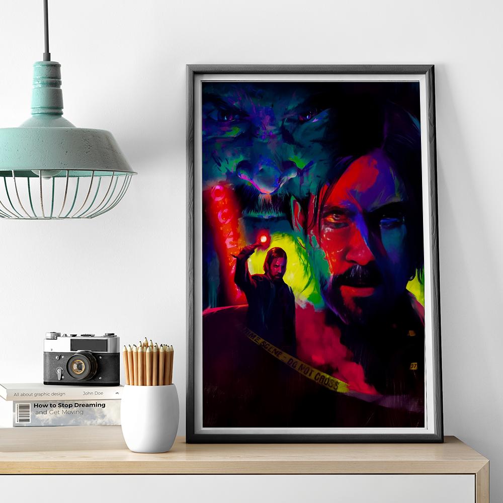 1 шт. Alan Wake 2 Horror Game Poster HD Posters Home Room Bar Cafe Decor Art Wall Painting Picture