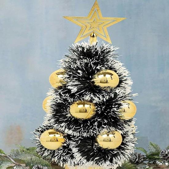 Рождественская елка с украшением для столешницы Офисный стол Маленькая искусственная рождественская елка со звездным топпером Украшения Реквизит 1 фут Предметы для дома