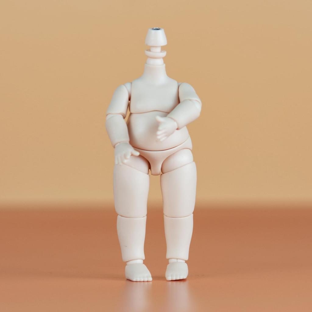 YMY Кукольное тело в форме груши YMY BJD GSC Кукольная голова Мини-масштаб Милая Полная Подвижная фигурка Подходит для Новогоднего подарка Молочно-белый 9,8 см 1/12 1/8 1/12