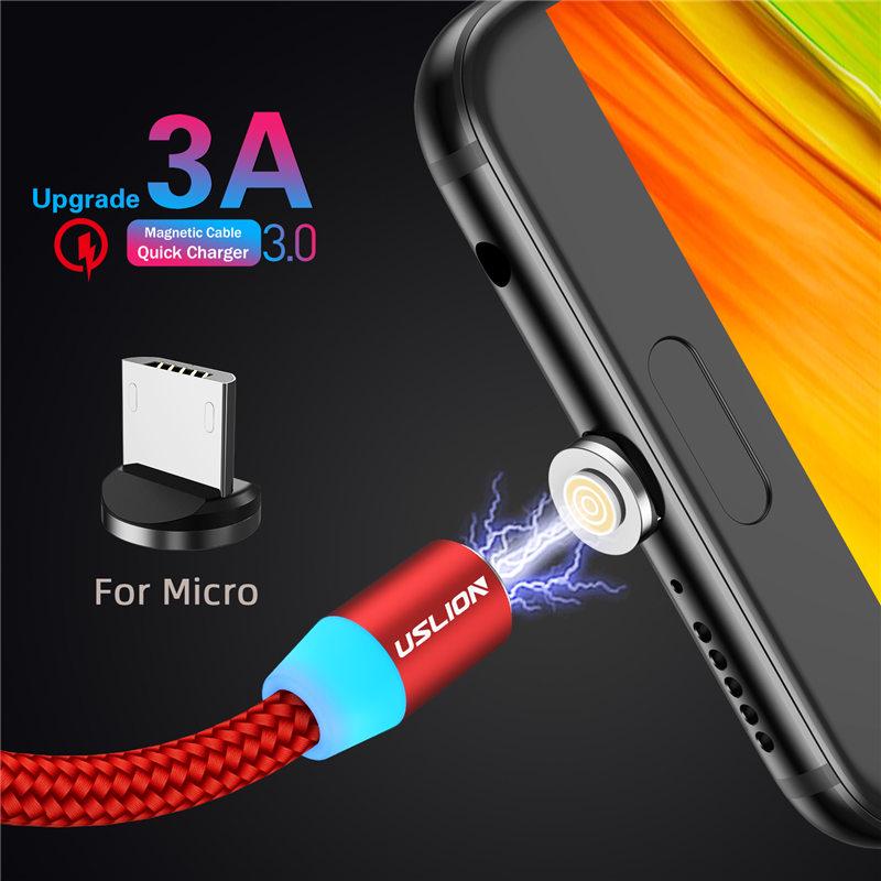 Magnetic Cable Quick Charge 3A USB Type C Cables 1m Wire Mobile Phone Fast Charging Data Cord