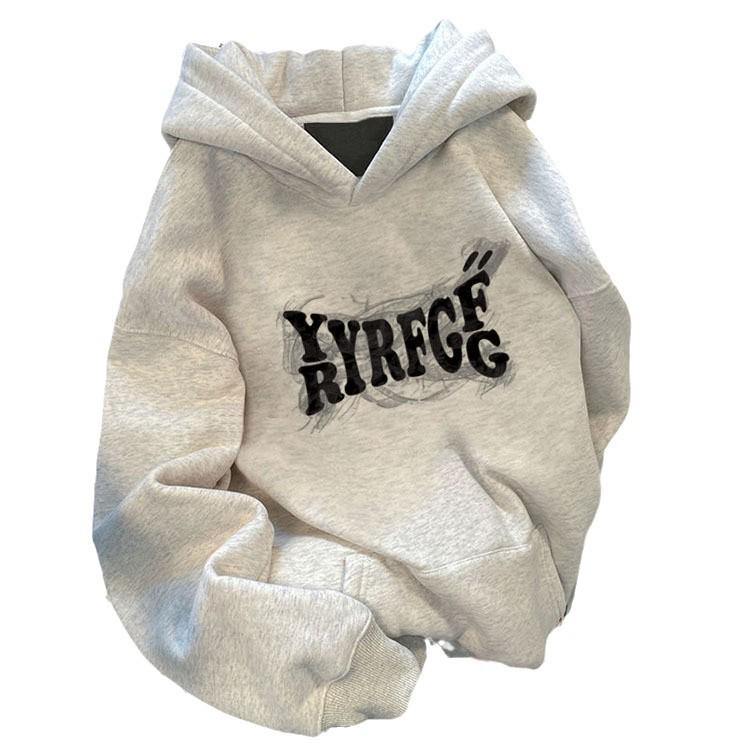 Унисекс толстовка с капюшоном в американском стиле, 500 г: Трендовый, Свободного кроя, Тяжелый вес для Весны и Осени.