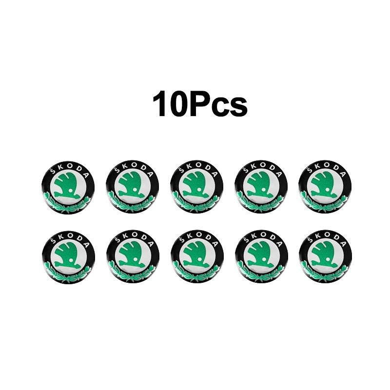 2025 Новый 10 мм Наклейка на брелок автомобиля Алюминиевый значок-декаль Для Skoda Octavia Kodiaq Fabia Superb Rapid Kamiq Karoq Derivati Yeti