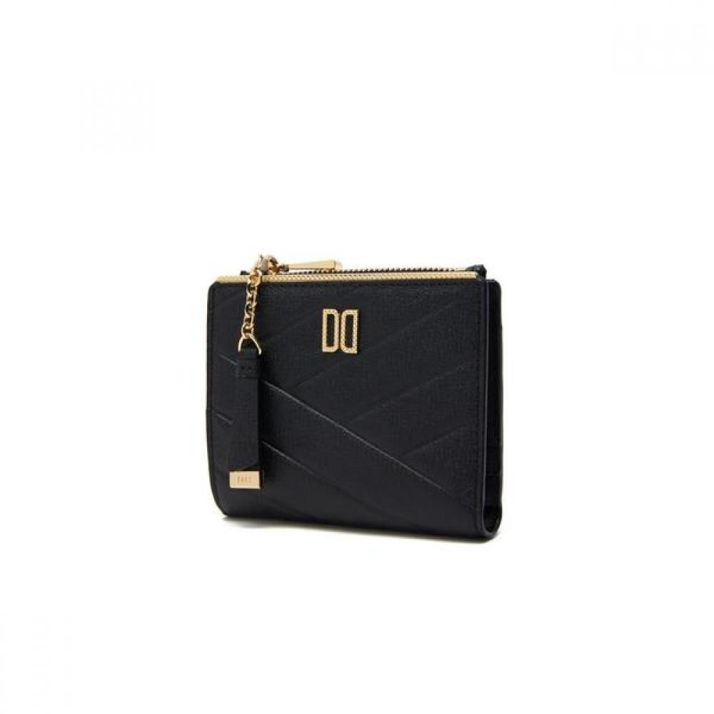 Daks Black Zip Around Wallet Gold Dd Carlisle Pattern