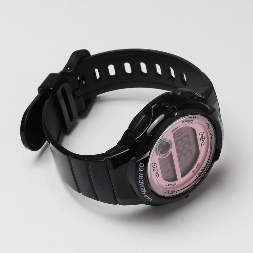CASIO Sports Gear LWS-1200H Дешевые Casio Для бега, джоггинга, спорта Память на 60 кругов Водонепроницаемые Легкие (Черный/Розовый)