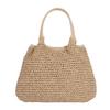 Woven Paper Grass Crossbody Bag With Magnetic Closure For Leisure Outings