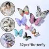 32 шт./компл. Черно-белые бабочки для украшения стен, фотофоны, аксессуары, 2 цвета