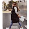 Зимняя куртка без рукавов, женское пальто миди, пуховый жилет, сохраняет тепло, элегантное черное уличное хипстерское пальто с капюшоном, женское хлопковое пальто
