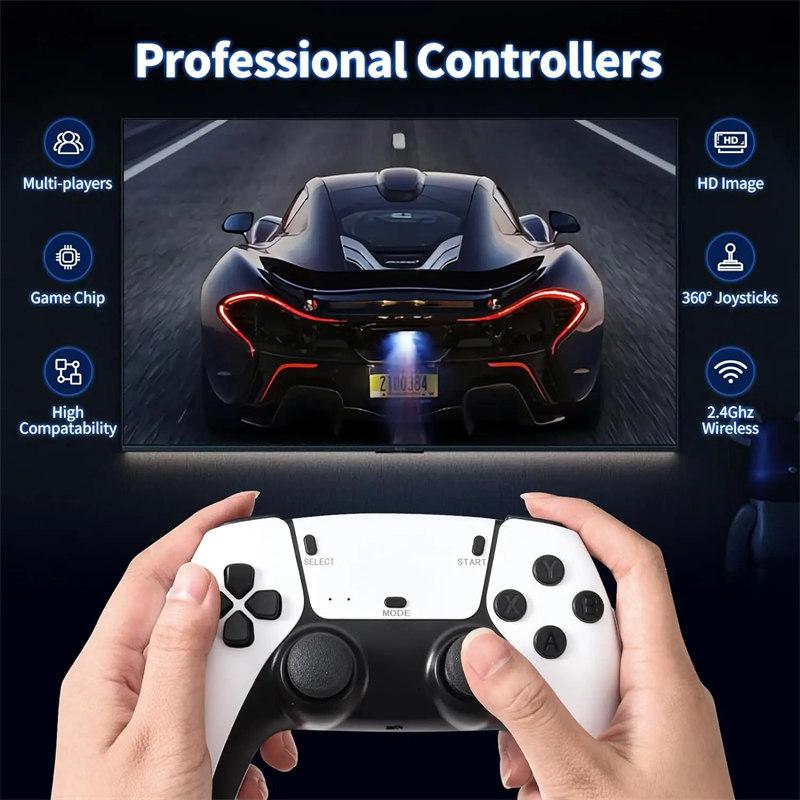M15 Game Stick Мини-телевизор Портативная игровая консоль Беспроводные геймпады Видеоигры 64G 20000+ Ретро-игра HD Выход для двух игроков для PS1 и т. д.