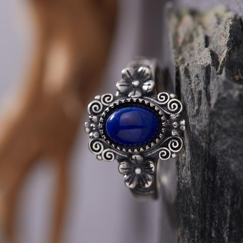 Серебряное кольцо Baotai из стерлингового серебра S925, инкрустированное натуральным тигровым глазом, с черной и золотой меткой, сине-золотого цвета, женское, ретро, персонализированное, открытое кольцо