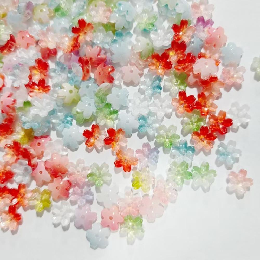 100pcs Transparent Oriental Cherry Beads Gradient Color Jewelry Making Material  DIY Accessories