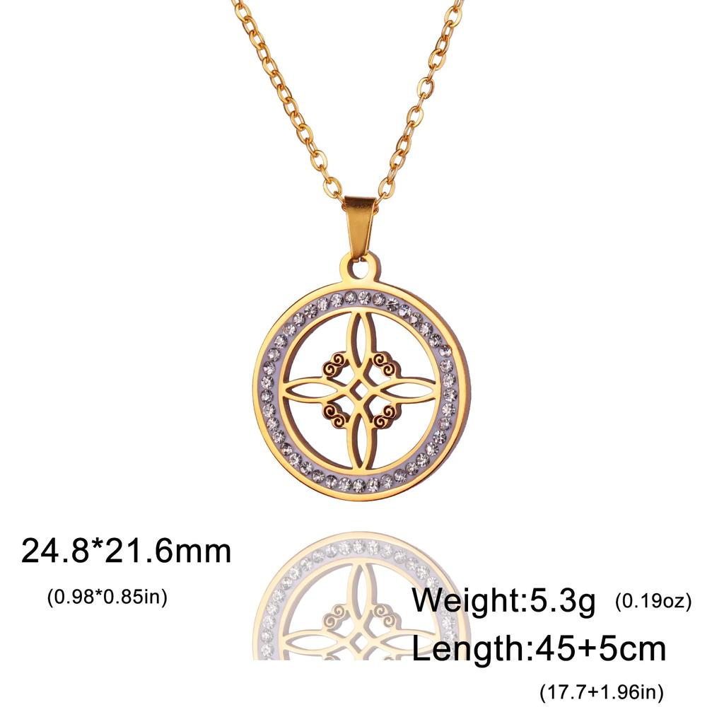 Skyrim Колдовство Ведьма Узел Ожерелье Из Нержавеющей Стали Прозрачный Циркон Круглый Подвеска Ожерелья Амулет Викка Ювелирные Изделия Подарок На День Рождения