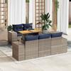 VidaXL Garden Furniture 6 Pcs with Grey Cushions Wicker, Outdoor Sofa Set, Corner Sofa Set 3327330