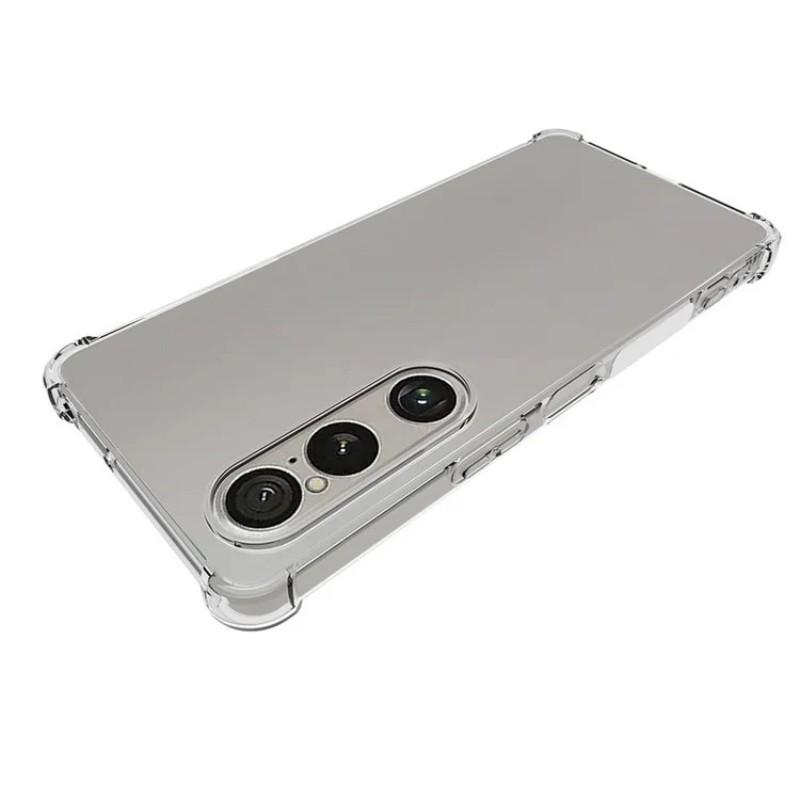 WANLONFENG TM Series For Sony Xperia 1 VII Case 2.0mm Clear TPU Phone Back Cover (Big Lens Hole)
