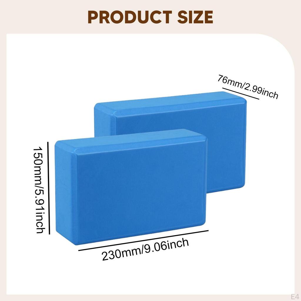 2 Pieces Yoga Blocks EVA Foam Anti Slip Soft Exercise Accessories for Gym Stretching