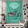 Wall Hanging Tapestry With Custom Name & Text, Harley-Davidson Decorative Tapestry For Bedroom