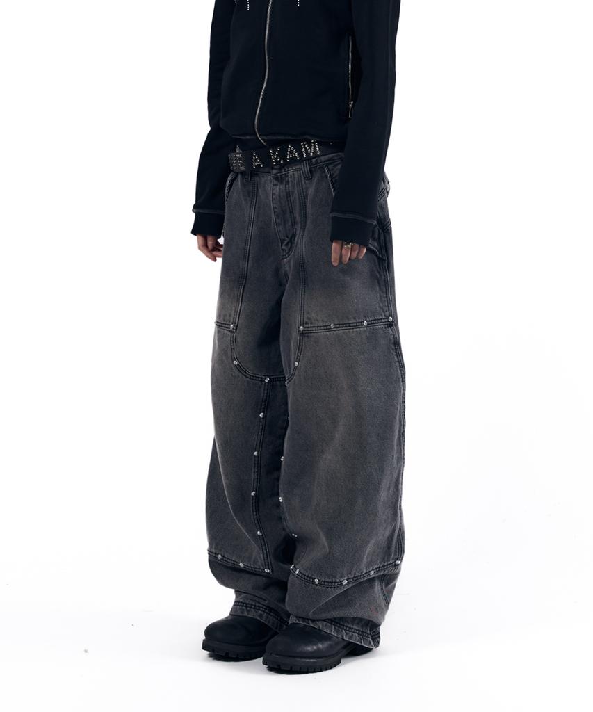 AAKAM Steve Double Knee Denim Pants (Gray)