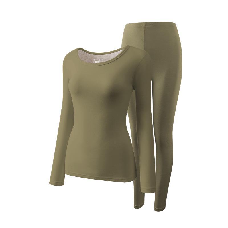 New Wool Silk Thermal Underwear: Women's Slim Fit Round Neck Top & Bottom, Men's Autumn Suit