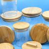 Bamboo Lid for Glass Jars - Sealed Round Lid for Mugs and Candle Cups