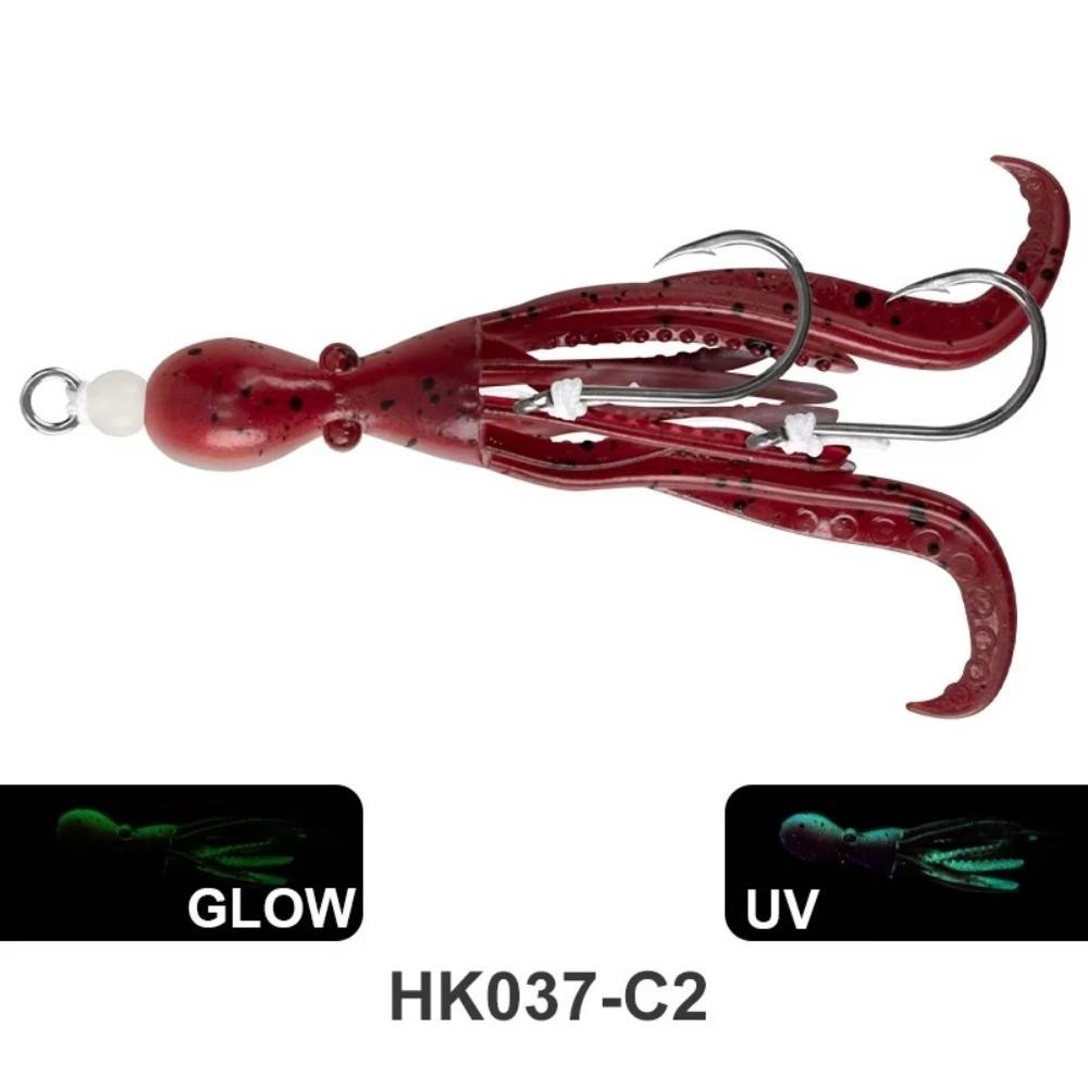 2PCS HK037 Model Squid Jigging Hook 5g 9.5cm Fishing Assist Hook Octopus Fishing