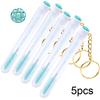 5pcs Eyelash Brushes Tubes With Keychain Lash Brush In Clear Container Disposable Eyelash Extension Mascara Wands With Case