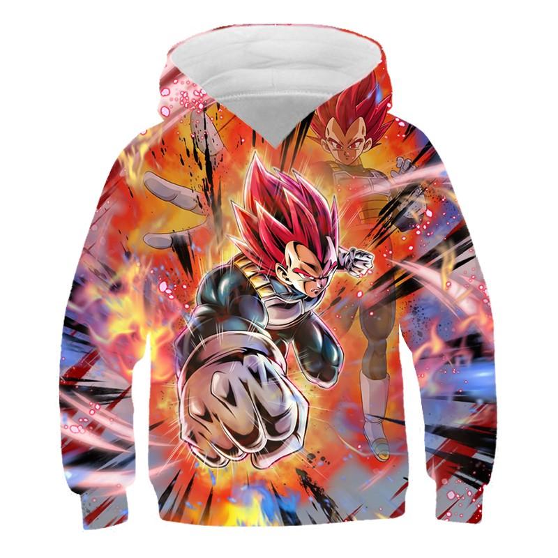 Trendy Men's Personalized Cartoon Japanese Anime Dragon Ball Series 3D Printed Children's Jacket 2024 Autumn Hooded Sweatshirt