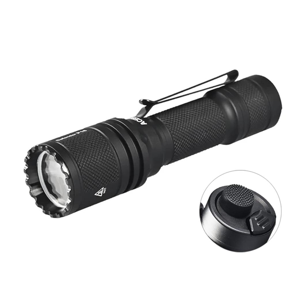 ACEBEAM Defender P16 Tactical 1800 484 Meter Dual Tail IP68 Drop Compact and Powerful LED Ideal for Assault Outdoor Repair and More HI Light, Lumens,