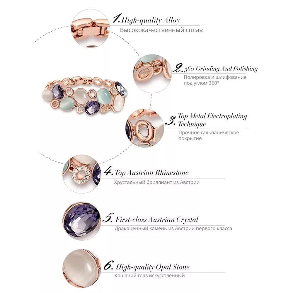 Shining Diva Fashion Последний стильный браслет из розового золота с австрийскими кристаллами для женщин и девочек