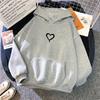 2025 Autumn and Winter Heart Print Hoodie Women's Fashion Casual Sweatshirt Hoodie Pullover Sportswear Retro Women Clothing Y2K
