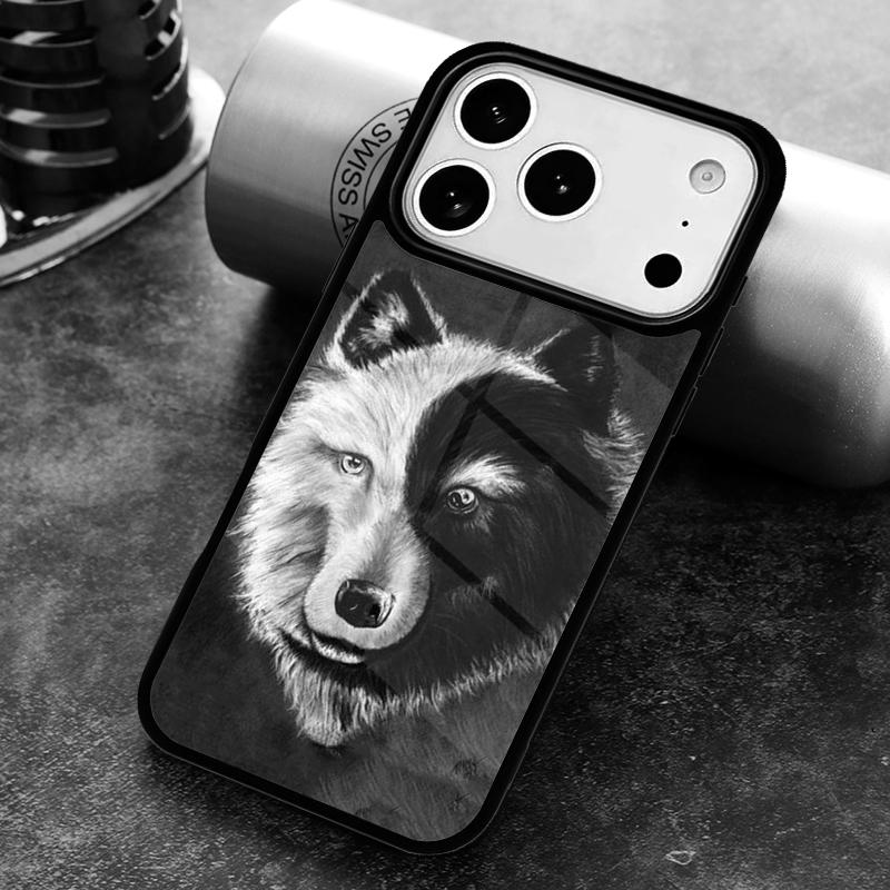 Howl of A Wolf Under The Moon pattern Phone Case for iPhone 17 16 15 Pro Max Air 14 13 12 11 Plus Shockproof Cover