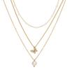 Multi-layer Butterfly Pearl Necklace Women's Temperament Versatile Collarbone Chain Trendy Fashion Versatile Jewelry Wholesale