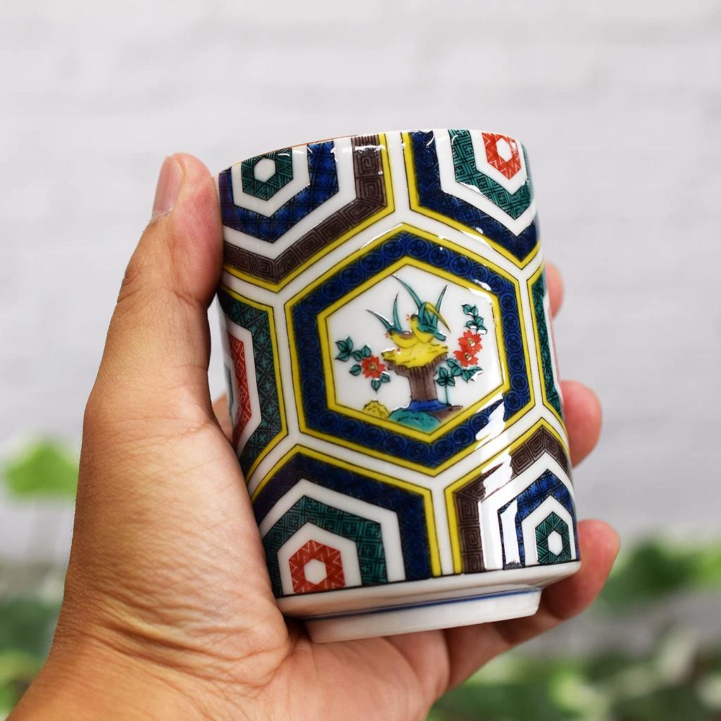 Waza no Kura Стильная посуда Kutani Роскошная чайная чашка Старинная керамика Kutani Японская столовая посуда Чайная чашка Сделано в Японии