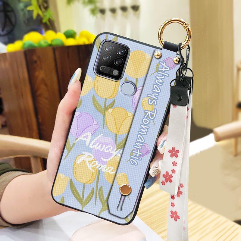 Ring Waterproof Phone Case For Tecno Pova/LD7 Anti-knock Anti-dust Lanyard Soft Case Fashion Design Durable Wristband