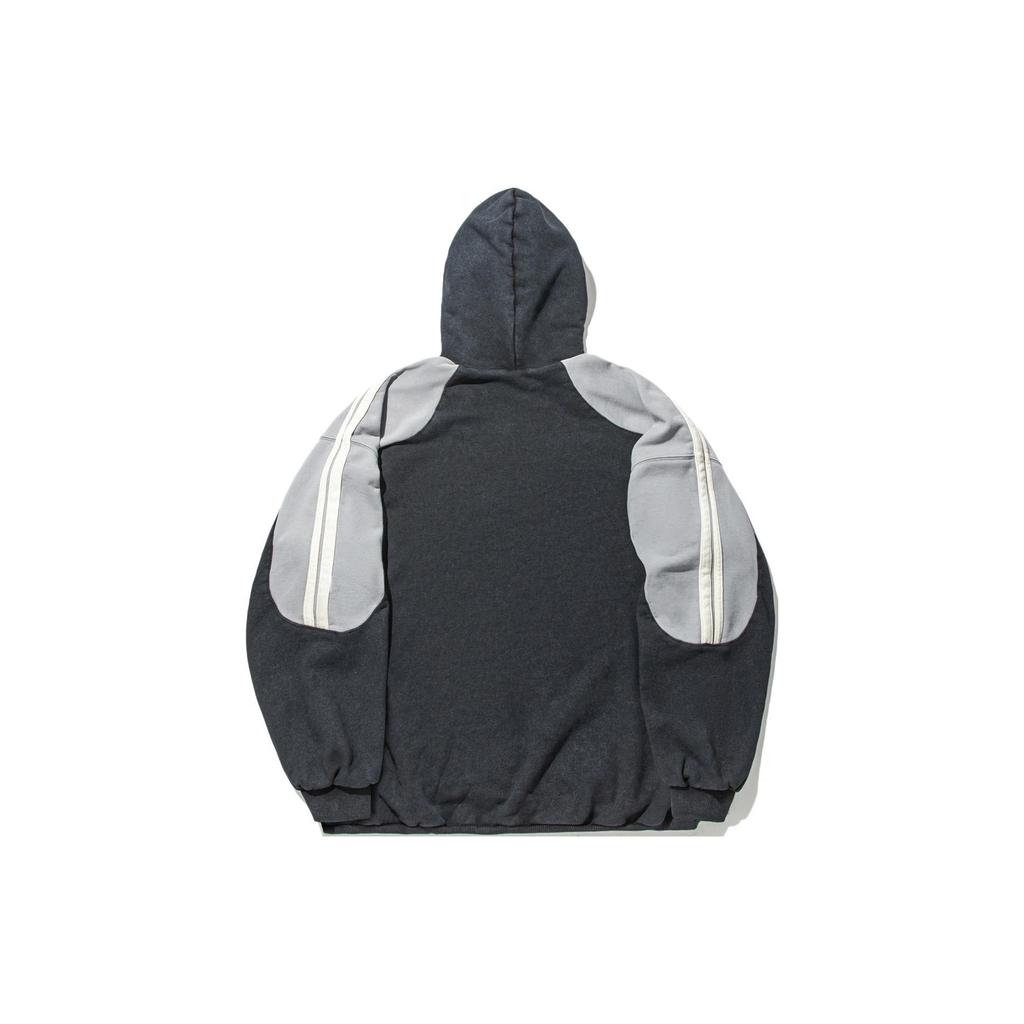 Li Ning Color Block свободный свитер с капюшоном унисекс толстовки черный AWDU341-2