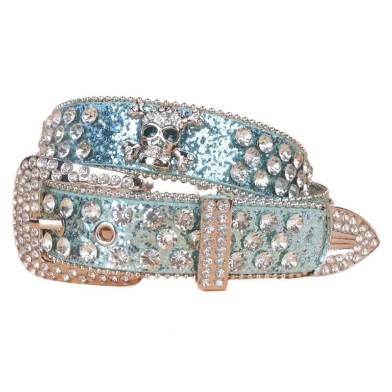 Стимпанк Ремень со стразами Женский Пояс на талию Западный Ковбойский Ремень из ПУ кожи с черепами и заклепками для Девочки-подростка Женский Мужской